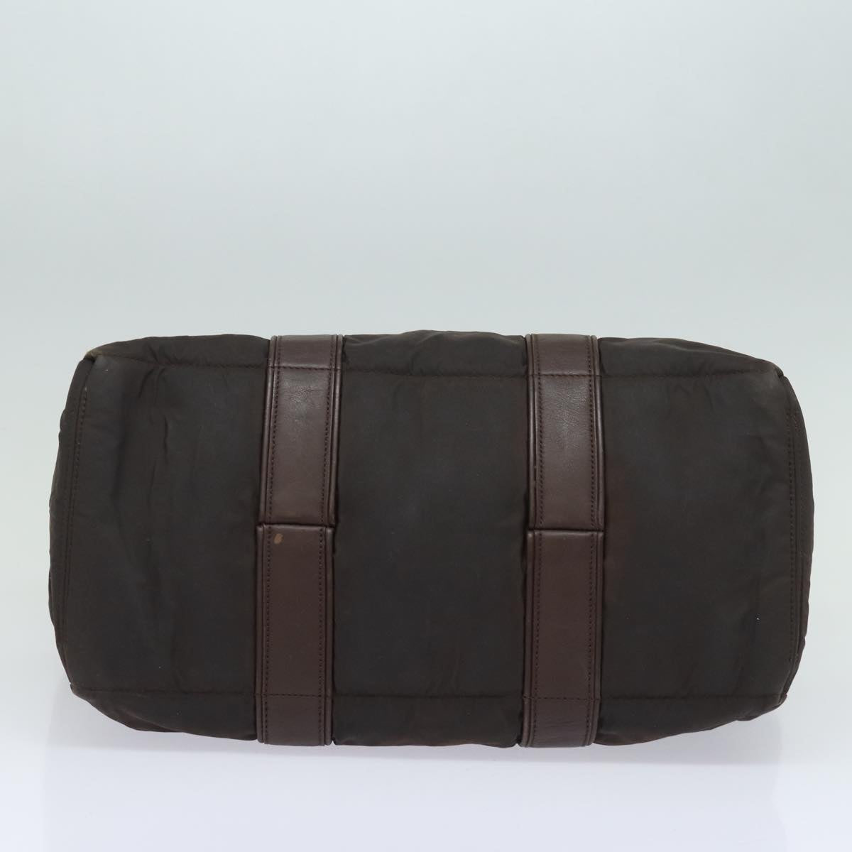 HERMES Akapu Luco MM Hand Bag Nylon Brown Auth bs15639