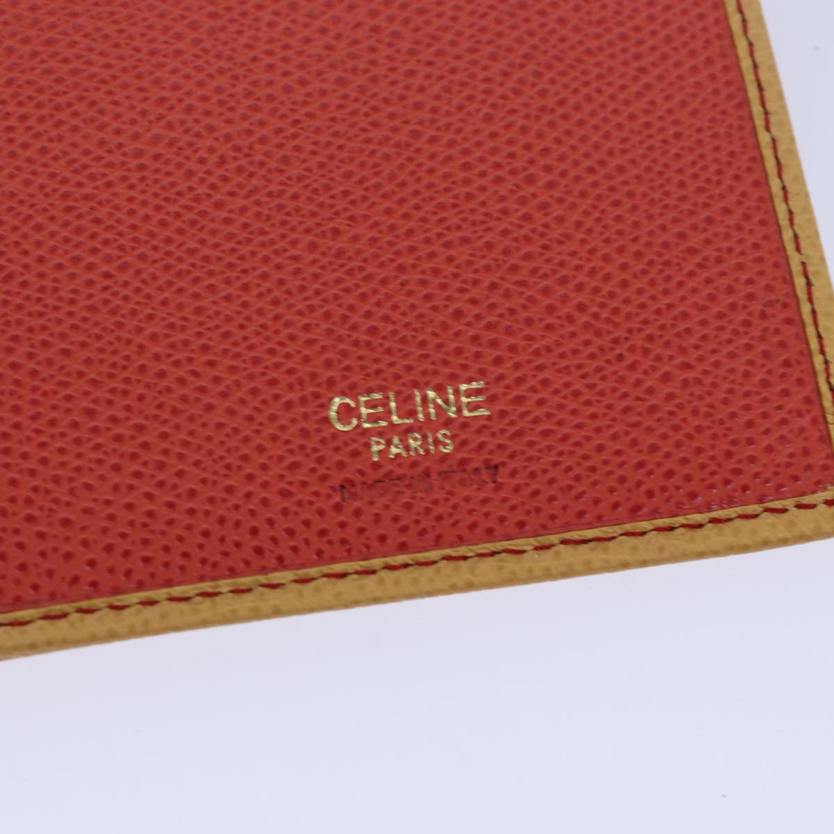 CELINE Long Wallet Leather Yellow Auth bs15655