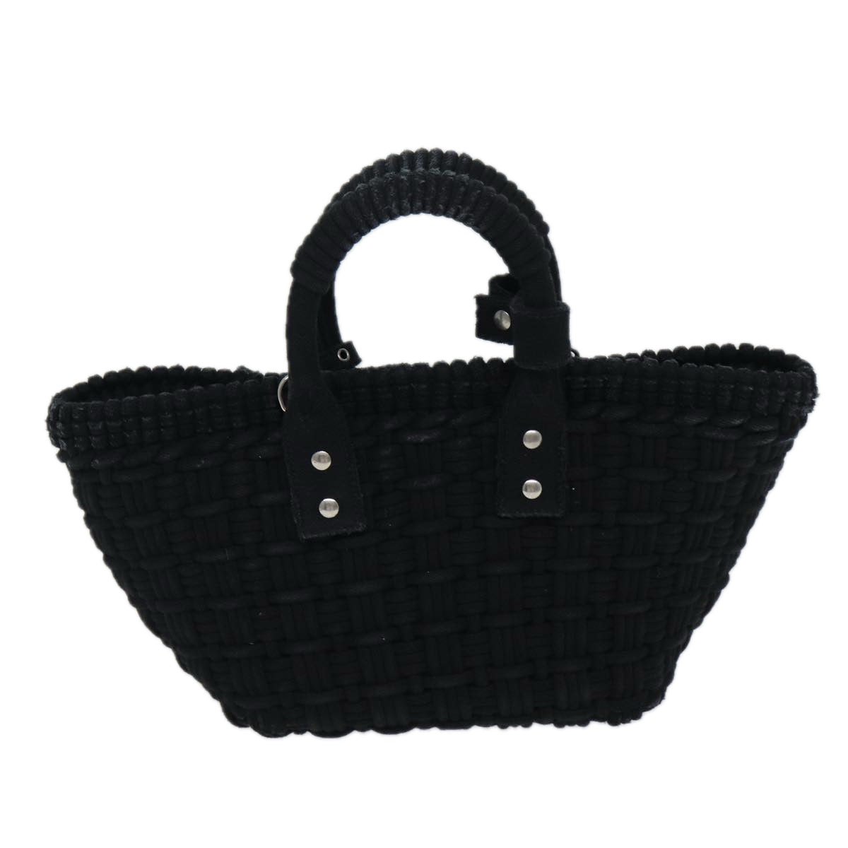 BALENCIAGA Bistro Hand Bag Canvas 2way Black 671342 Auth bs15695V