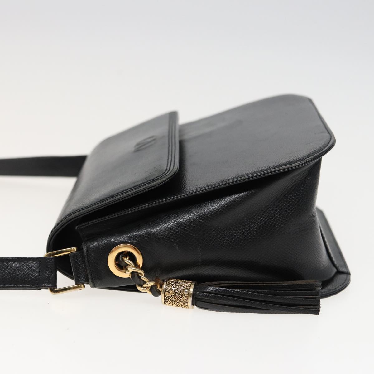 VALENTINO Shoulder Bag Leather Black Auth bs15711