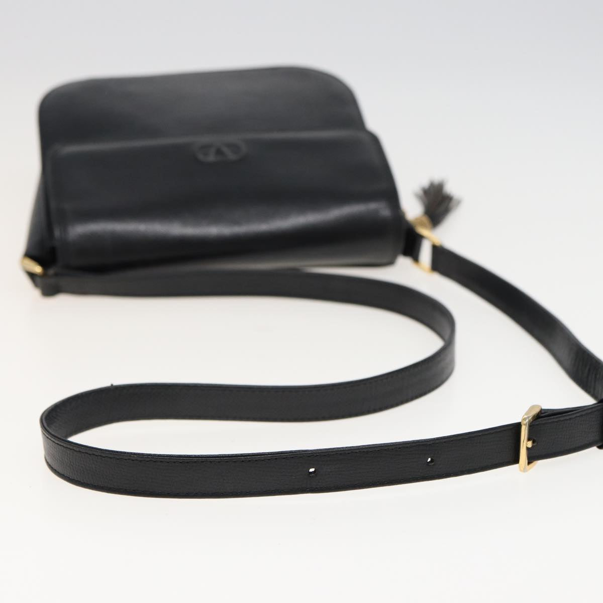 VALENTINO Shoulder Bag Leather Black Auth bs15711