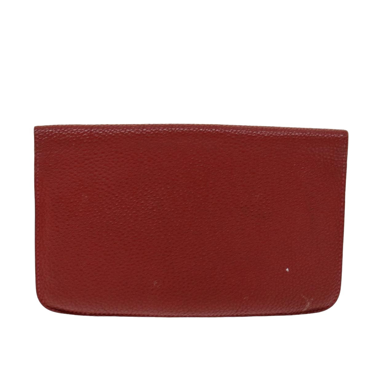 HERMES Dogon GM Wallet Leather Red Auth bs15767