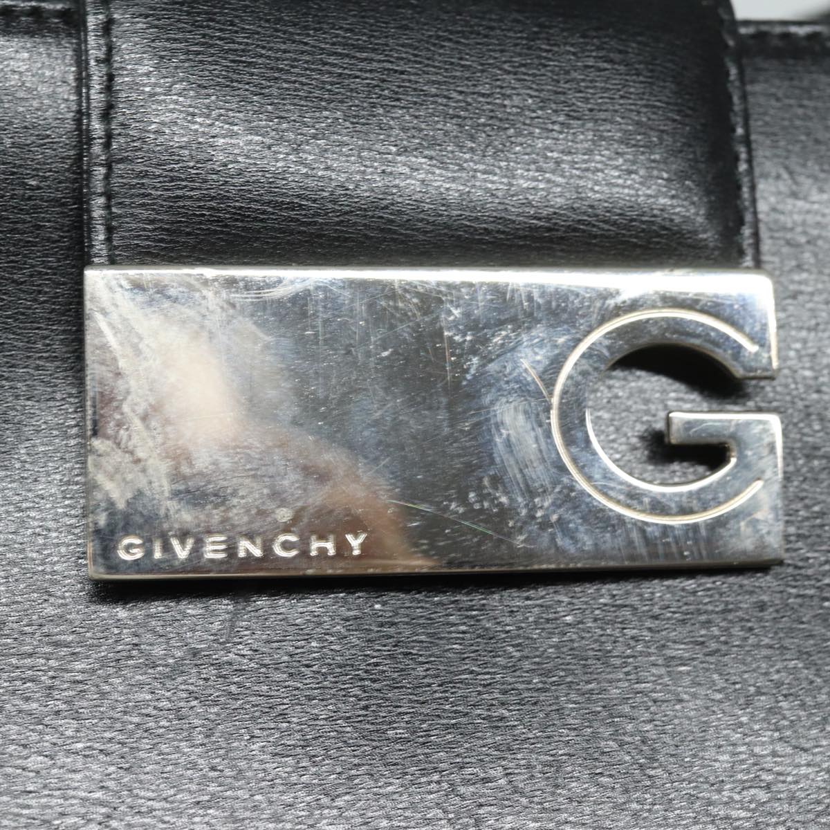 GIVENCHY Shoulder Bag Leather Black Auth bs15809