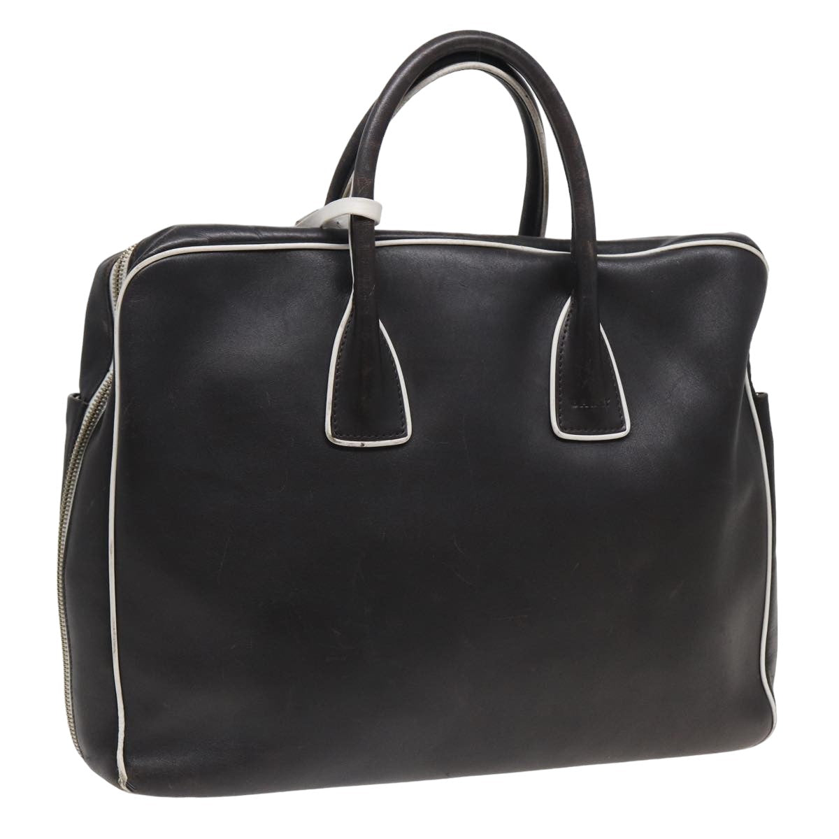 BALLY Business Bag Leather Black Auth bs15844