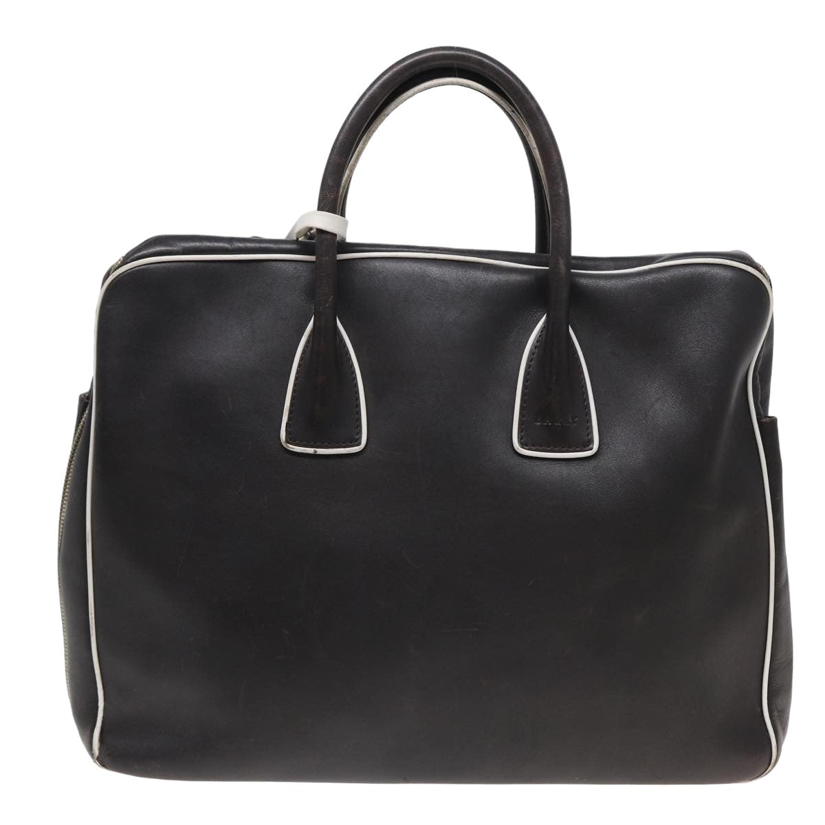 BALLY Business Bag Leather Black Auth bs15844