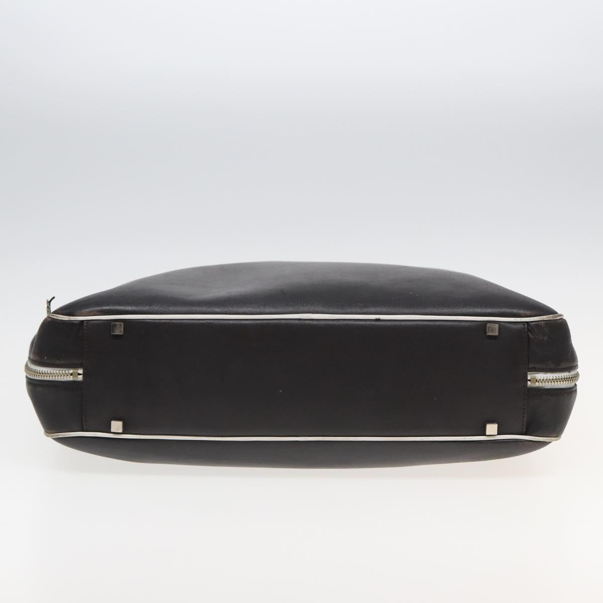 BALLY Business Bag Leather Black Auth bs15844