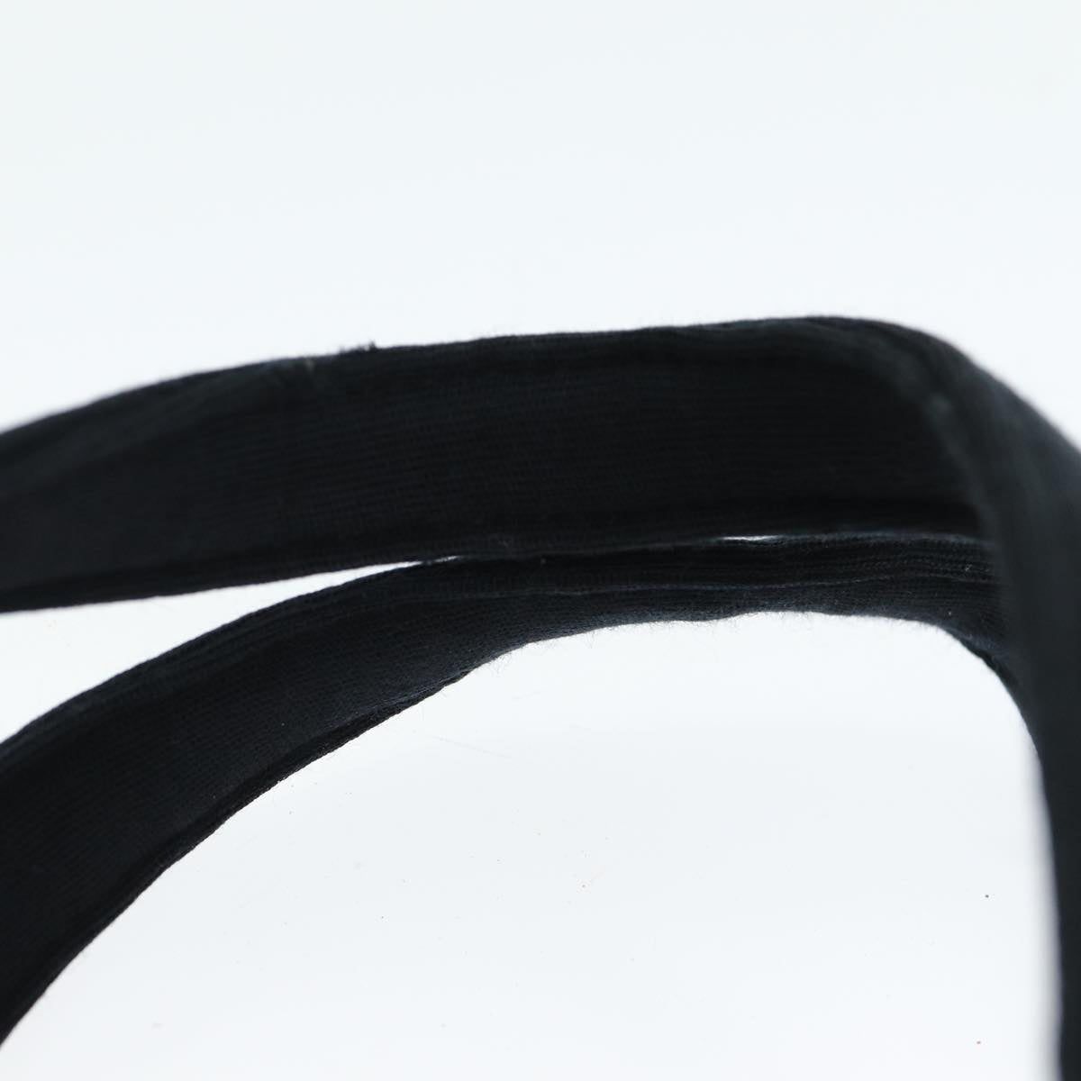 CHANEL Choco Bar Tote Bag Cotton Black CC Auth bs15847