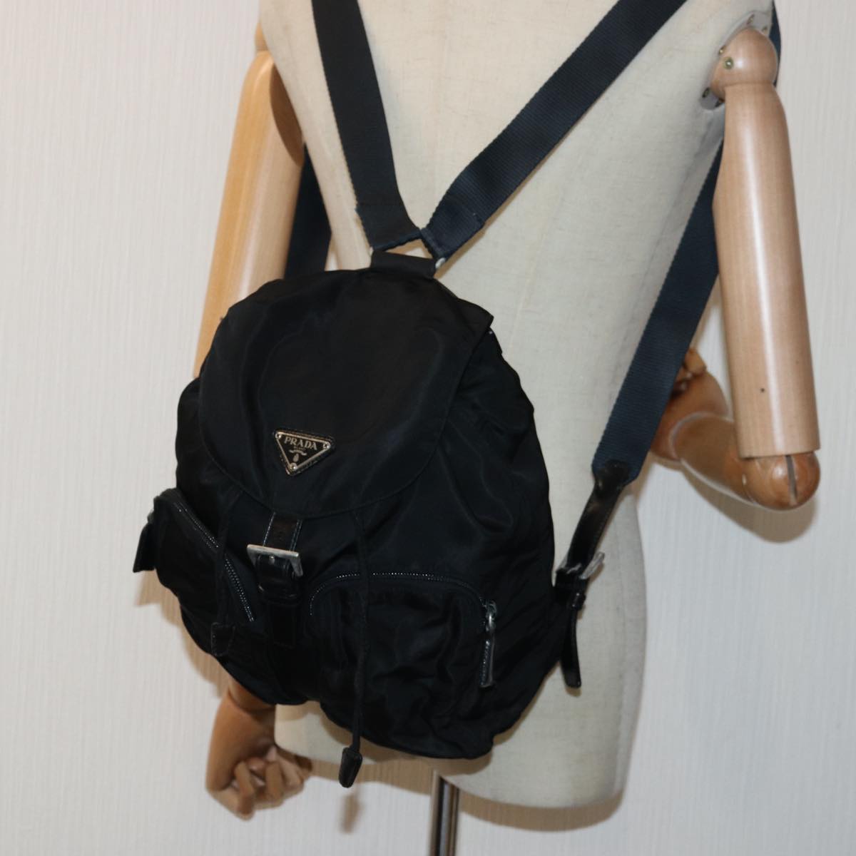 PRADA Backpack Nylon Black Auth bs16167