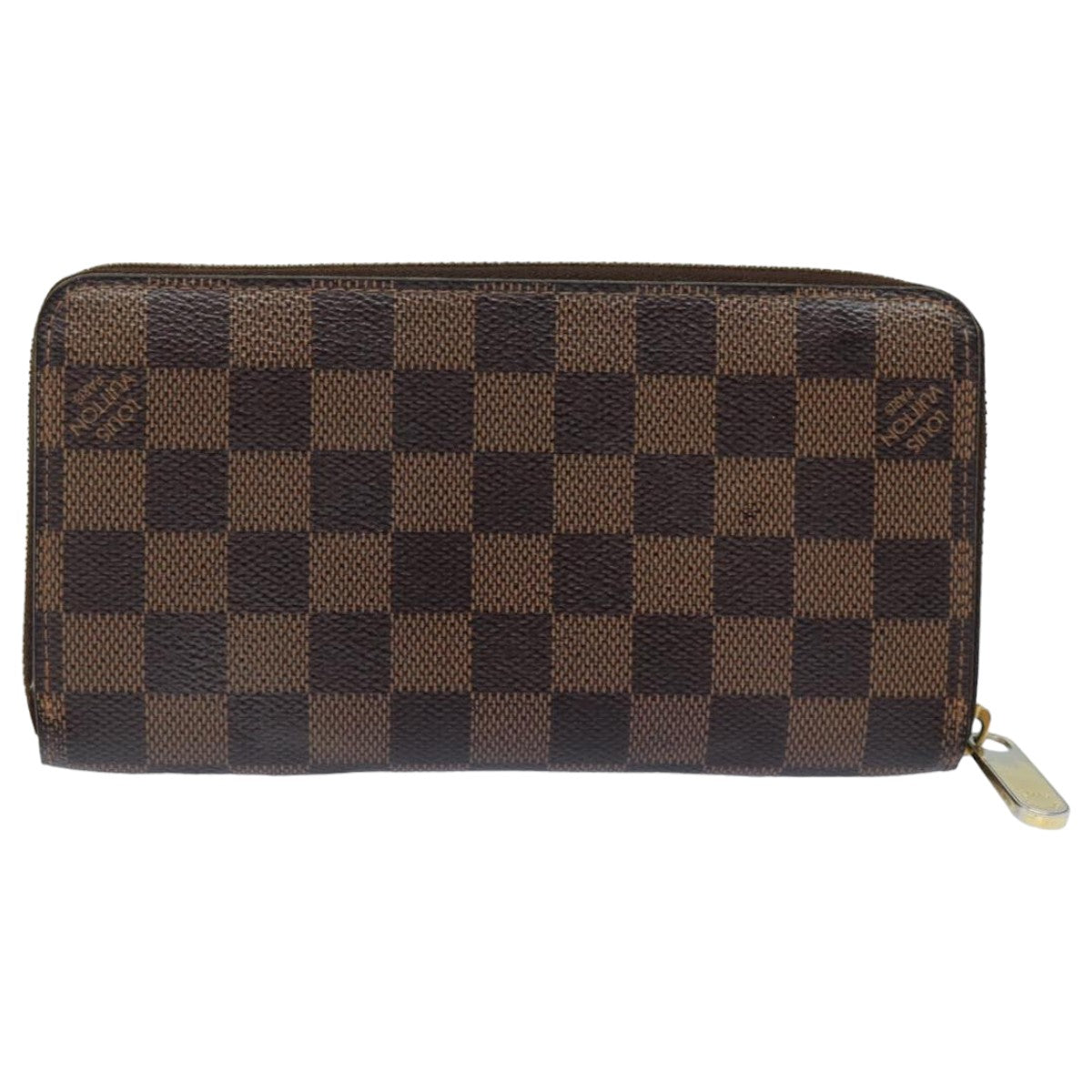 LOUIS VUITTON Damier Ebene Zippy Wallet Long Wallet N41661 LV Auth bs16183