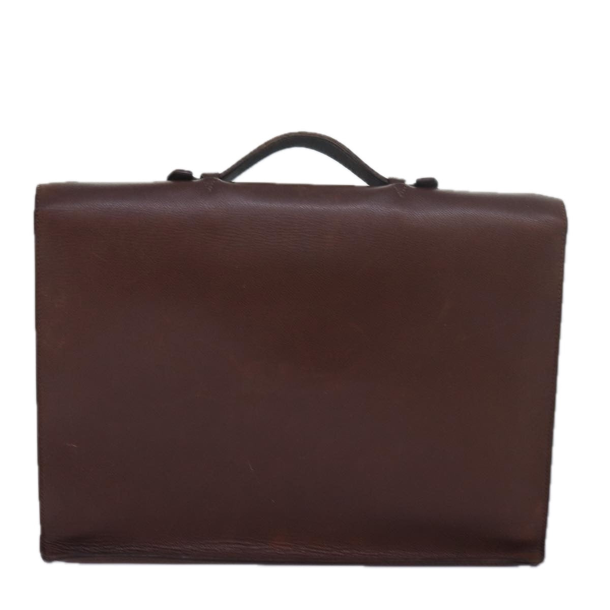 HERMES Sac Adepeche Business Bag Leather Brown Auth bs16195