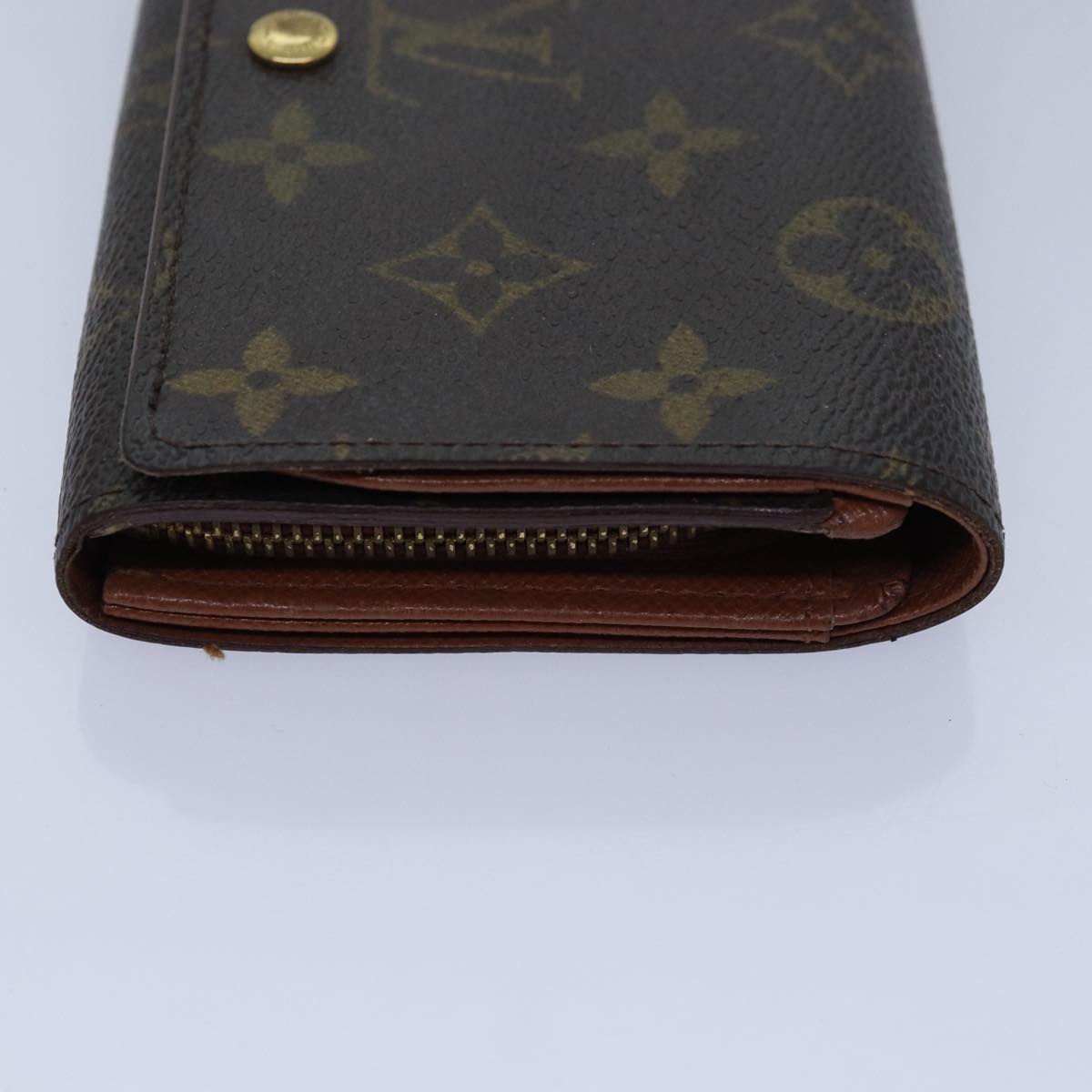 LOUIS VUITTON Monogram Wallet Leather 2Set Black LV Auth bs16202