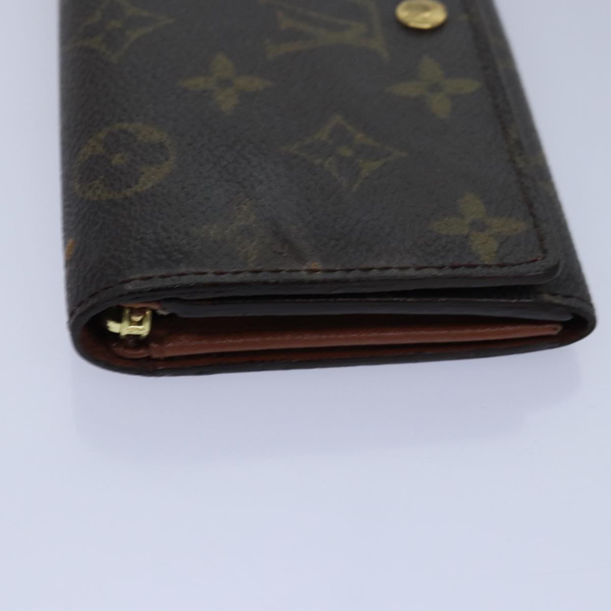 LOUIS VUITTON Monogram Wallet Leather 2Set Black LV Auth bs16202