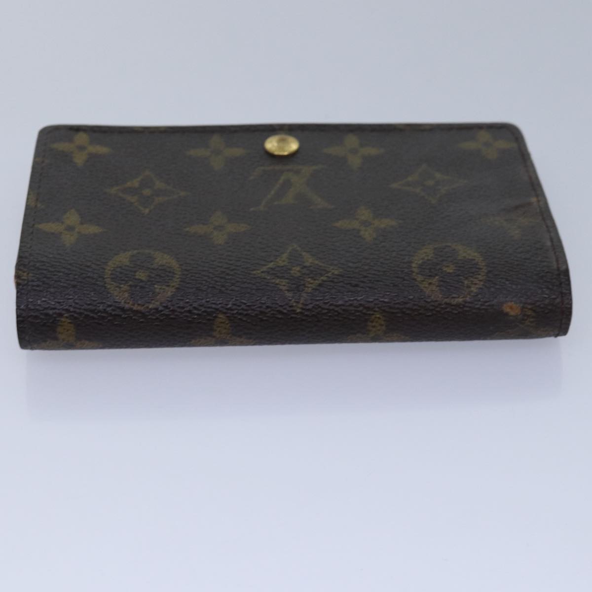 LOUIS VUITTON Monogram Wallet Leather 2Set Black LV Auth bs16202