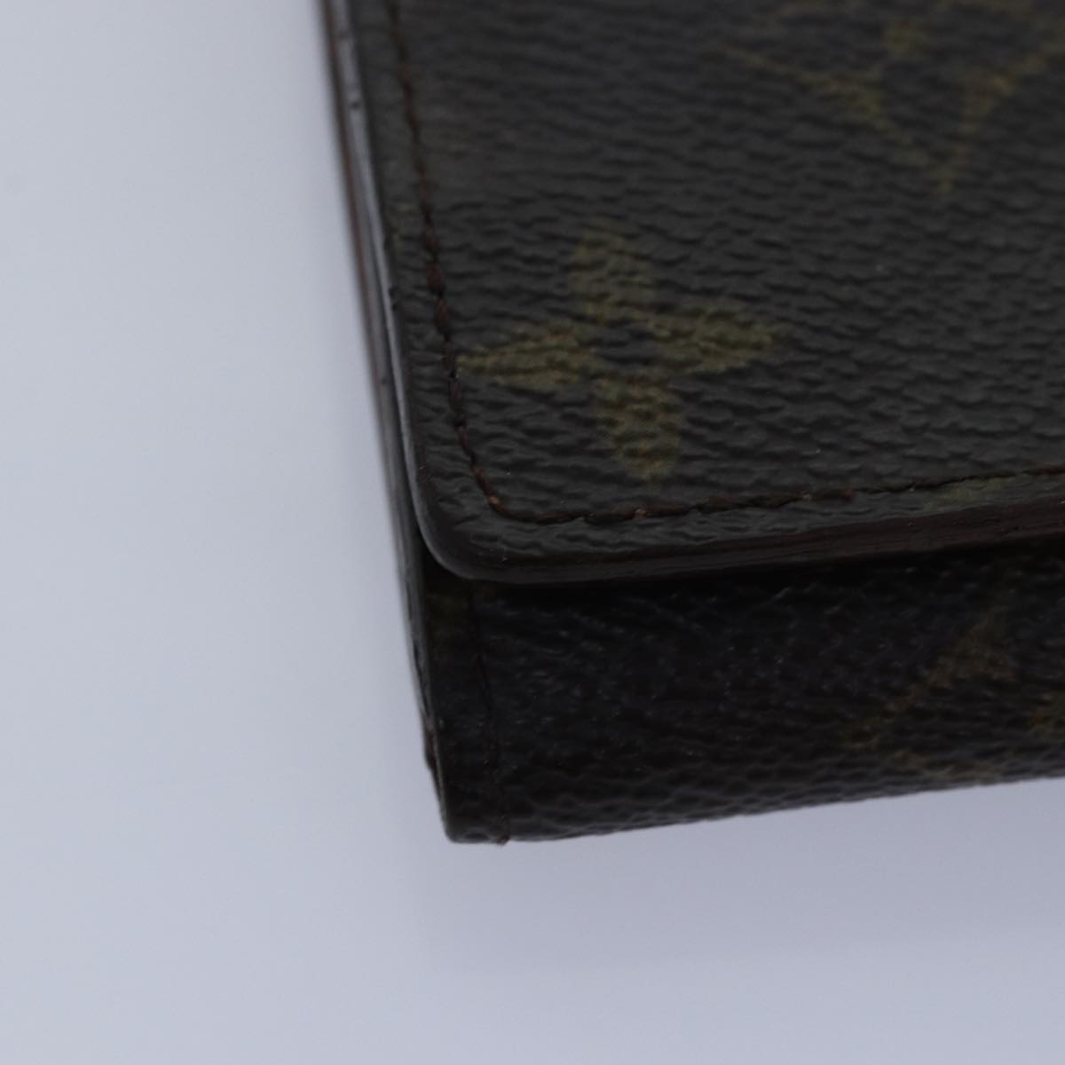 LOUIS VUITTON Monogram Wallet Leather 2Set Black LV Auth bs16202