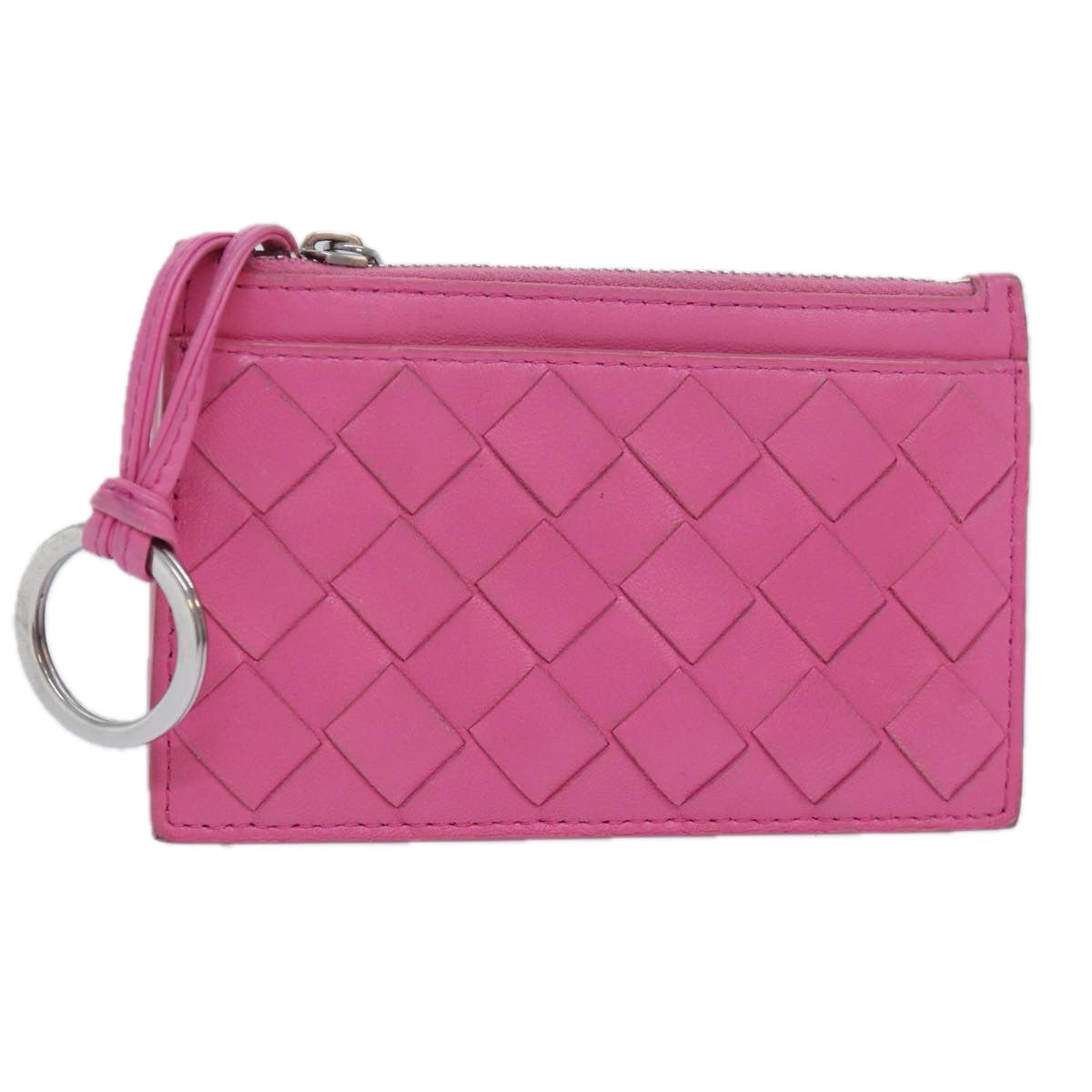 BOTTEGA VENETA MAXI INTRECCIATO Coin Purse Leather Pink Auth bs16220