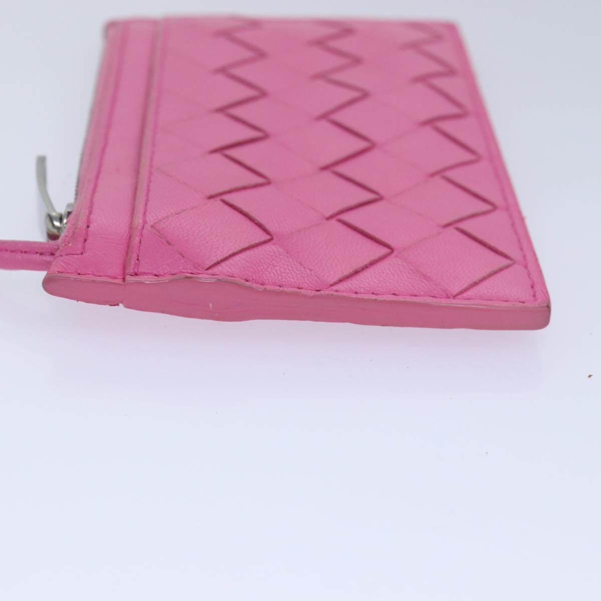 BOTTEGA VENETA MAXI INTRECCIATO Coin Purse Leather Pink Auth bs16220