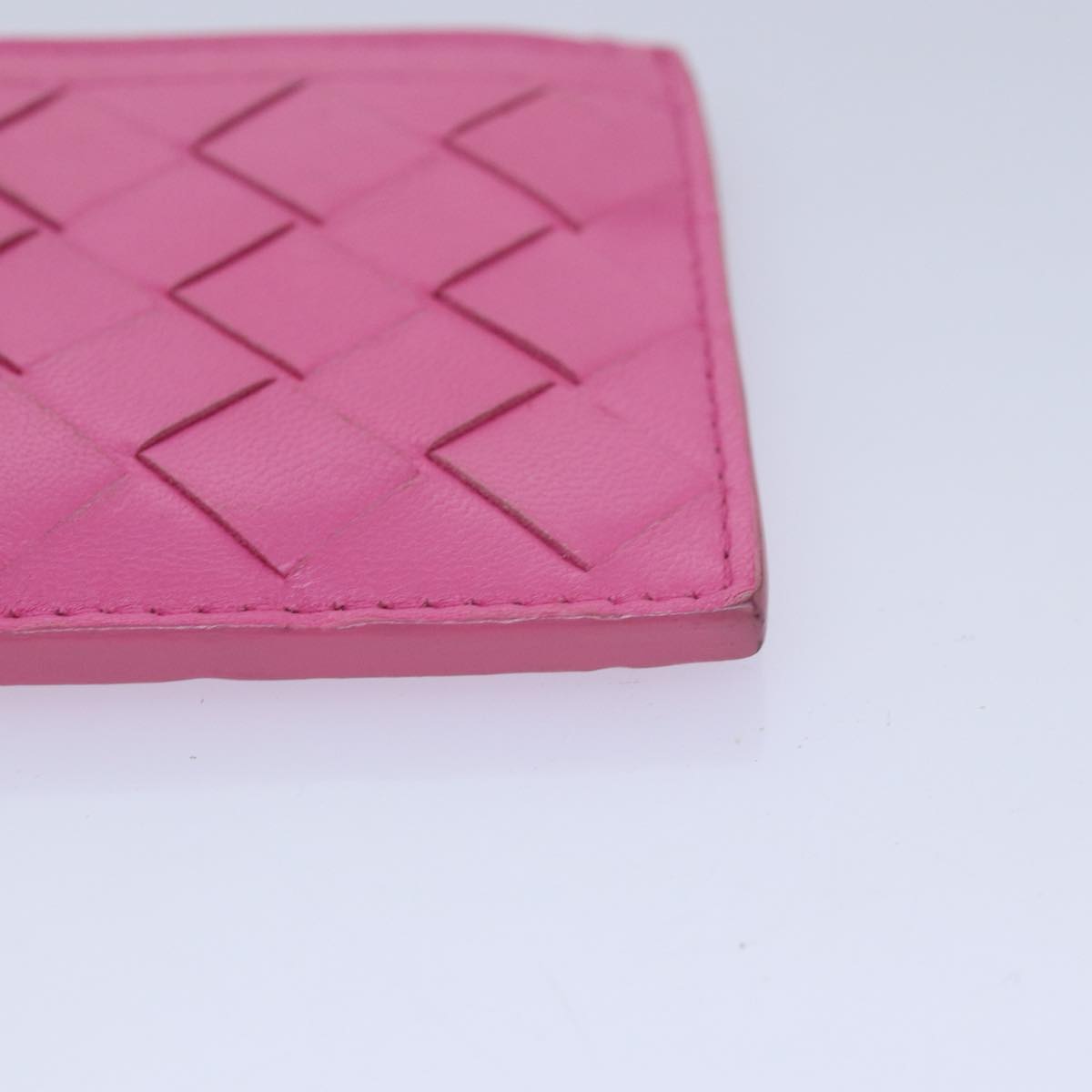 BOTTEGA VENETA MAXI INTRECCIATO Coin Purse Leather Pink Auth bs16220