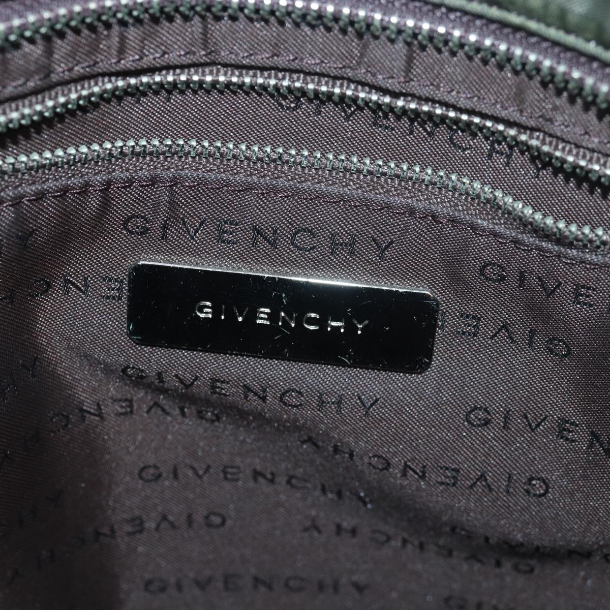 GIVENCHY Tote Bag Nylon Khaki Auth bs16240