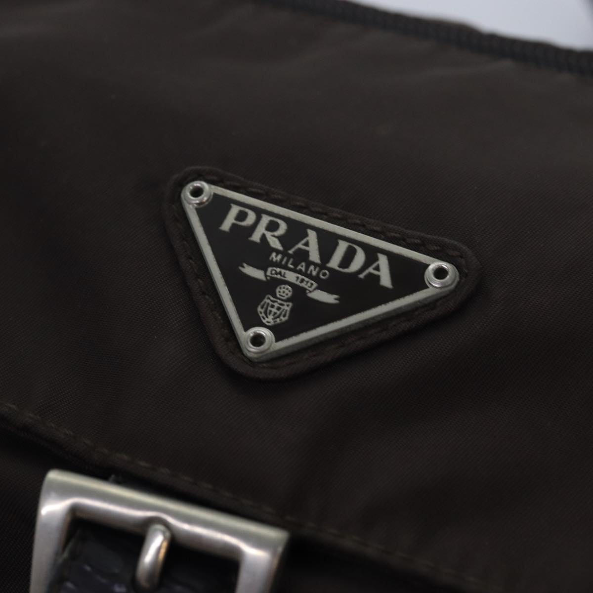 PRADA Backpack Nylon Brown Auth bs16281