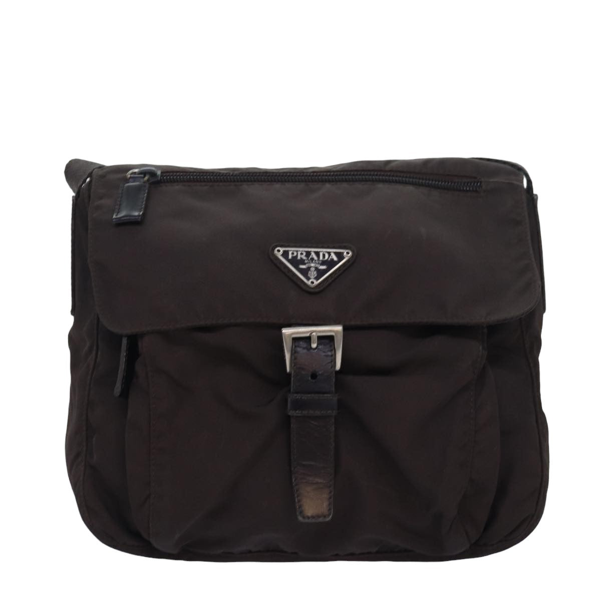 PRADA Backpack Nylon Brown Auth bs16281