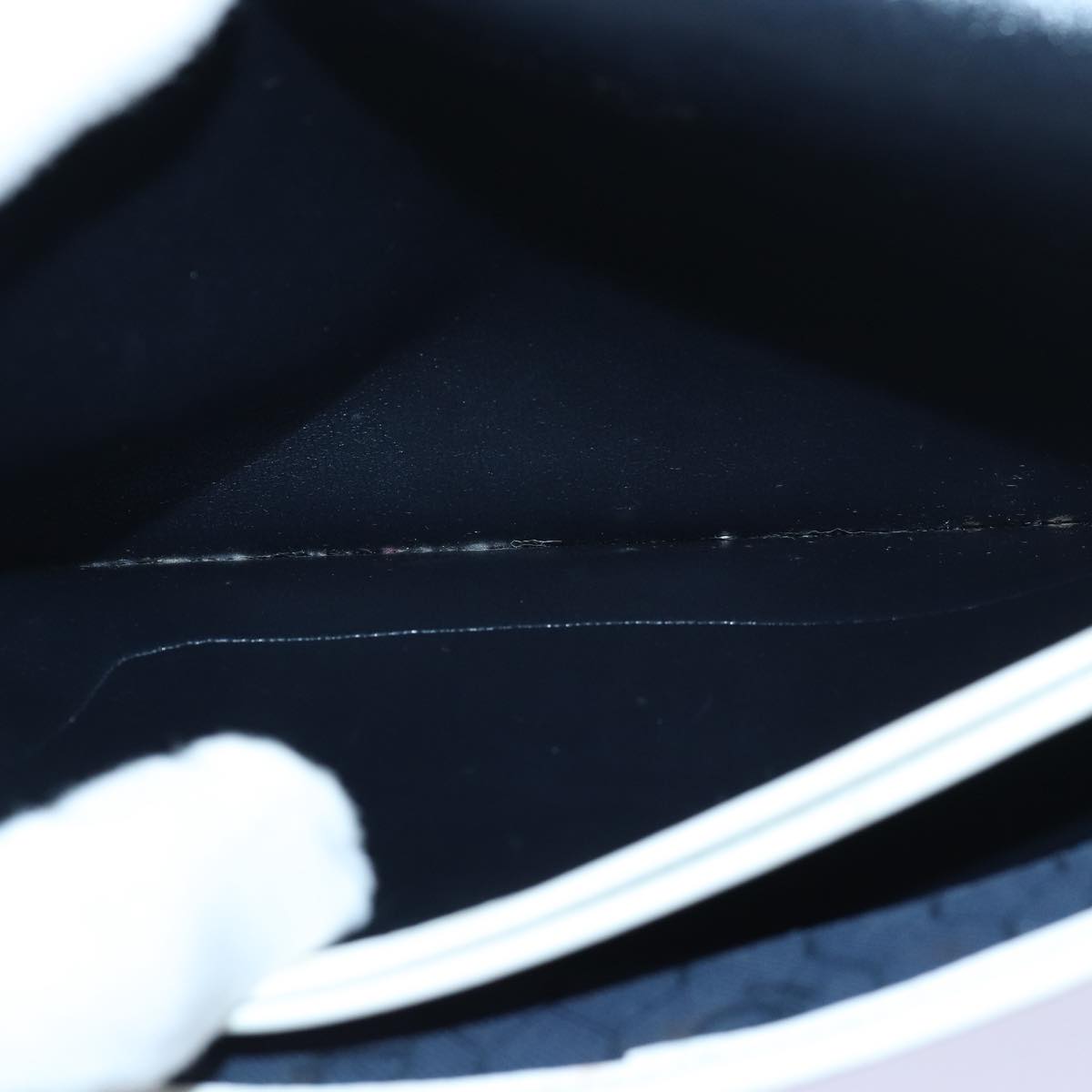 Christian Dior Shoulder Bag Leather White Auth bs16301