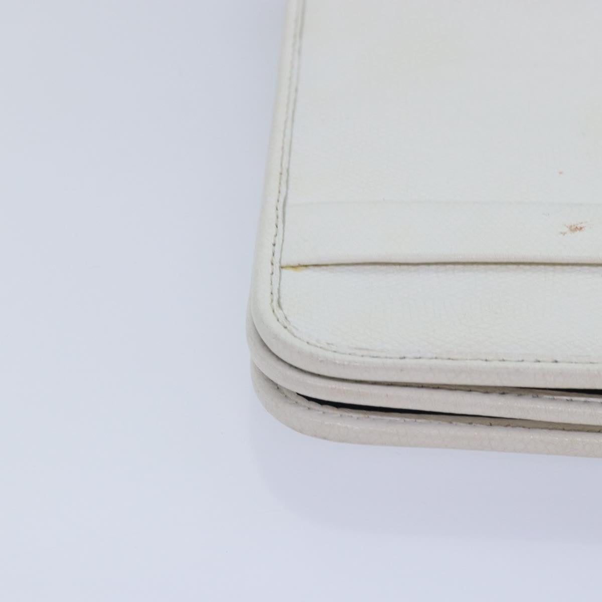 Christian Dior Shoulder Bag Leather White Auth bs16301