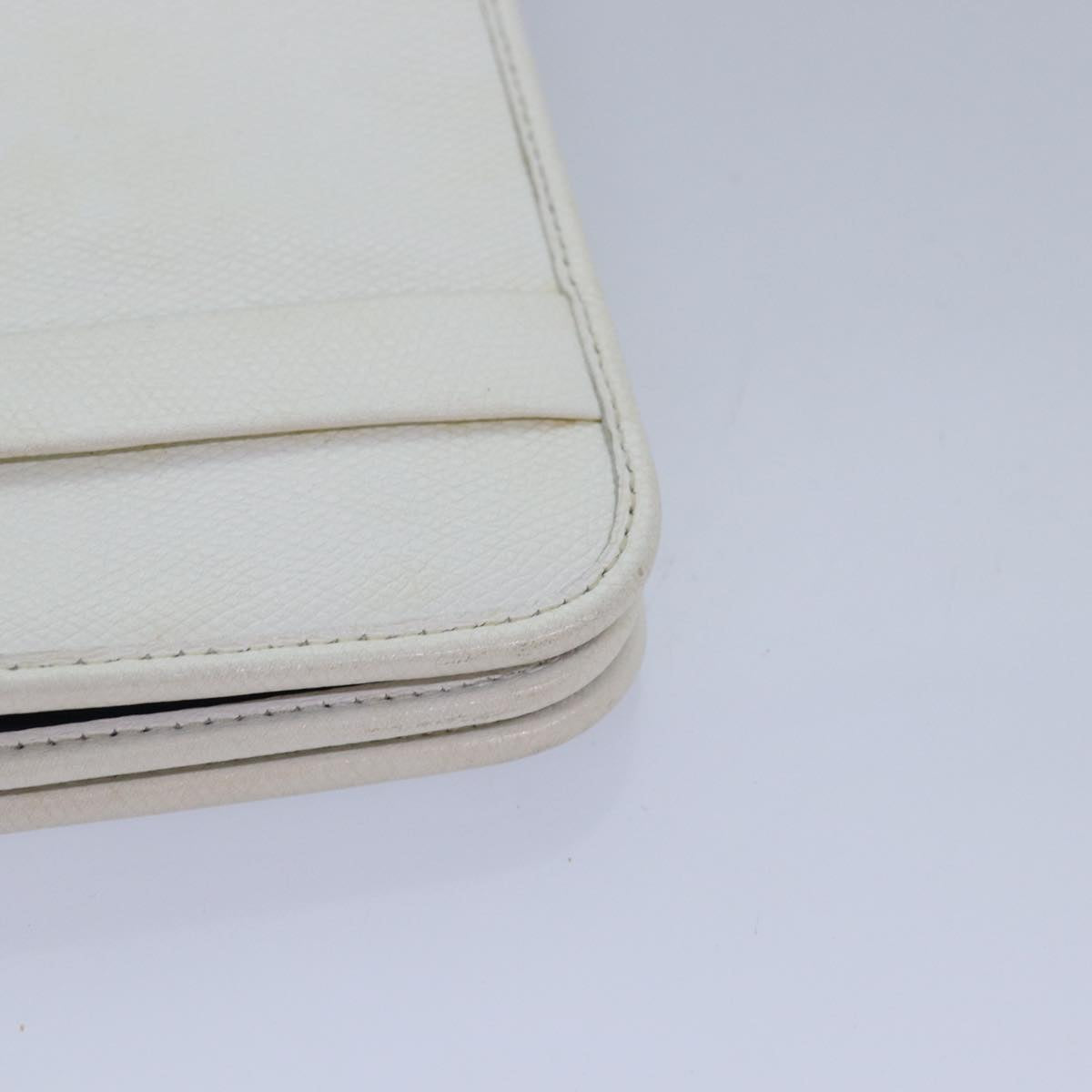 Christian Dior Shoulder Bag Leather White Auth bs16301