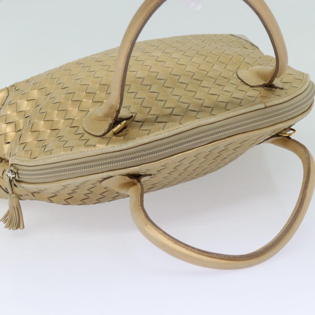 BOTTEGA VENETA INTRECCIATO Hand Bag Leather 2way Gold Tone Auth bs16336