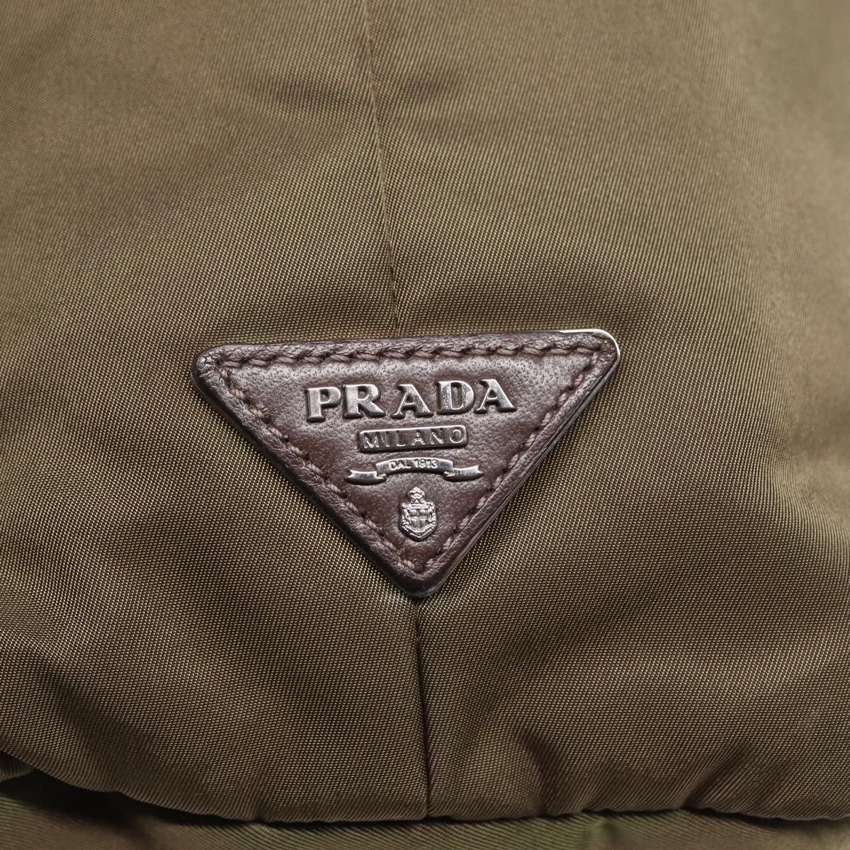 PRADA Tote Bag Nylon Khaki Auth bs16354