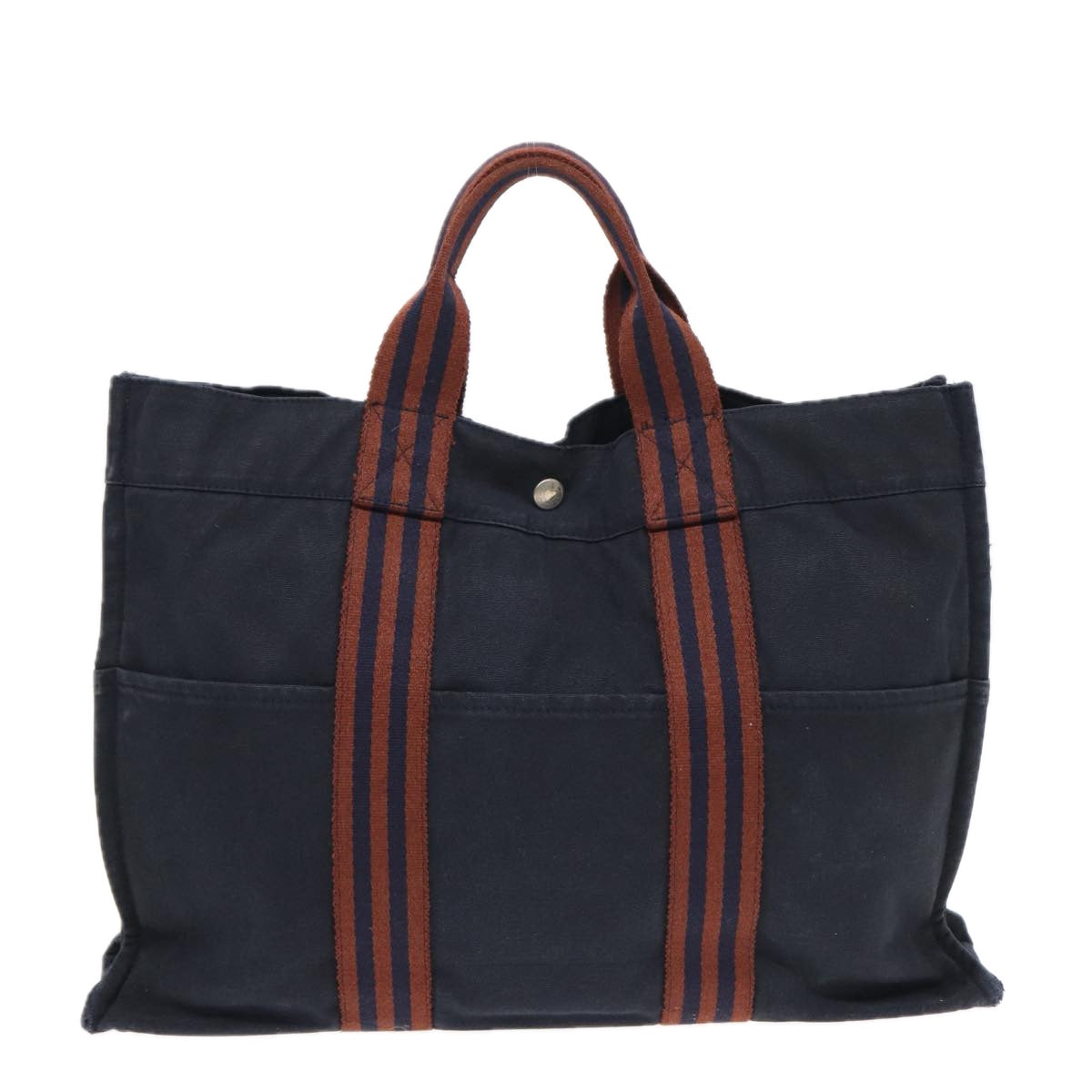 HERMES Fourre Tout MM Tote Bag Canvas Navy Auth bs16377