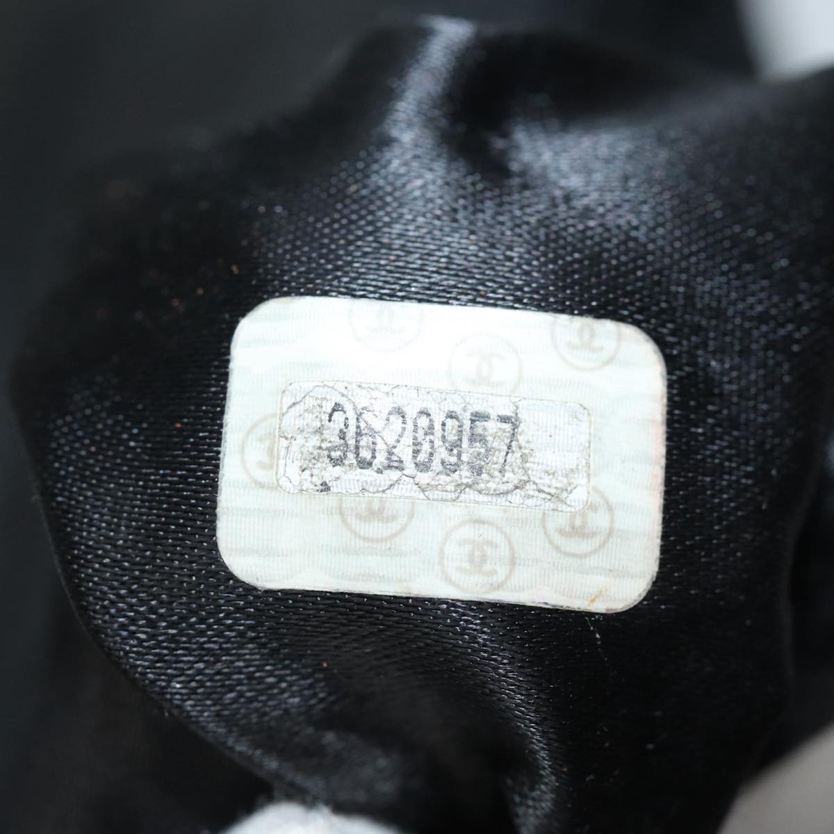 CHANEL Hand Bag Calf Skin Black CC Auth bs16380