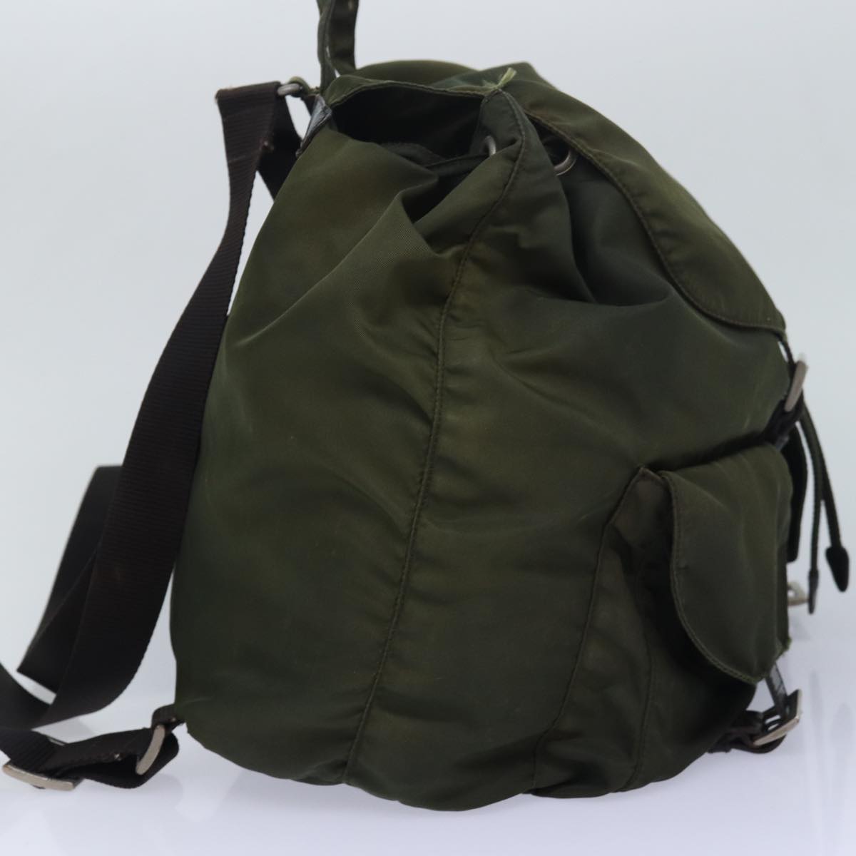 PRADA Backpack Nylon Khaki Auth bs16382