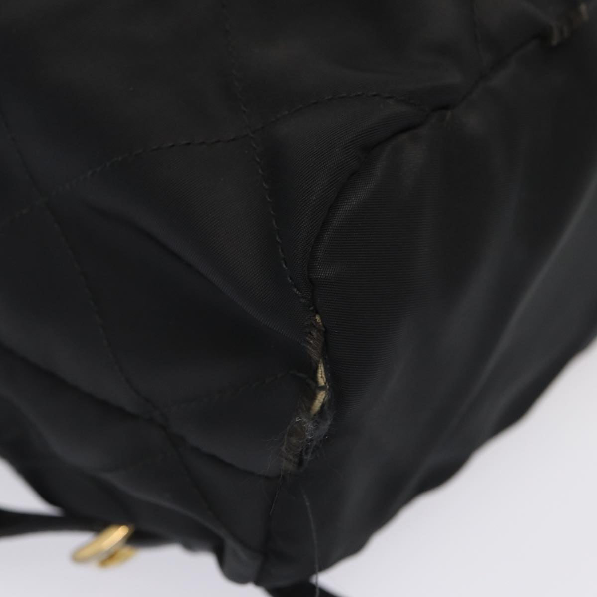 PRADA Quilted Backpack Nylon Black Auth bs16383