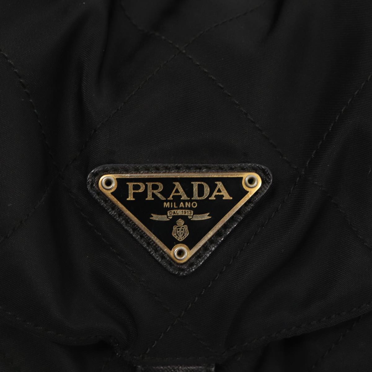 PRADA Quilted Backpack Nylon Black Auth bs16383