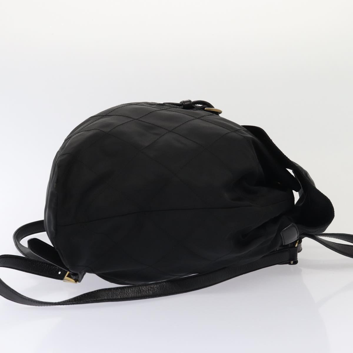 PRADA Quilted Backpack Nylon Black Auth bs16383