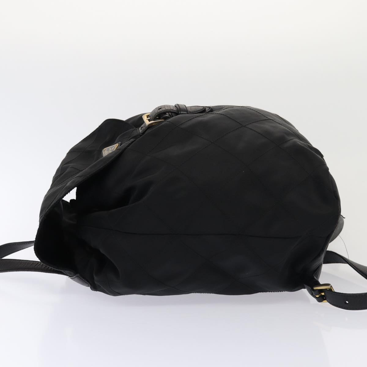 PRADA Quilted Backpack Nylon Black Auth bs16383