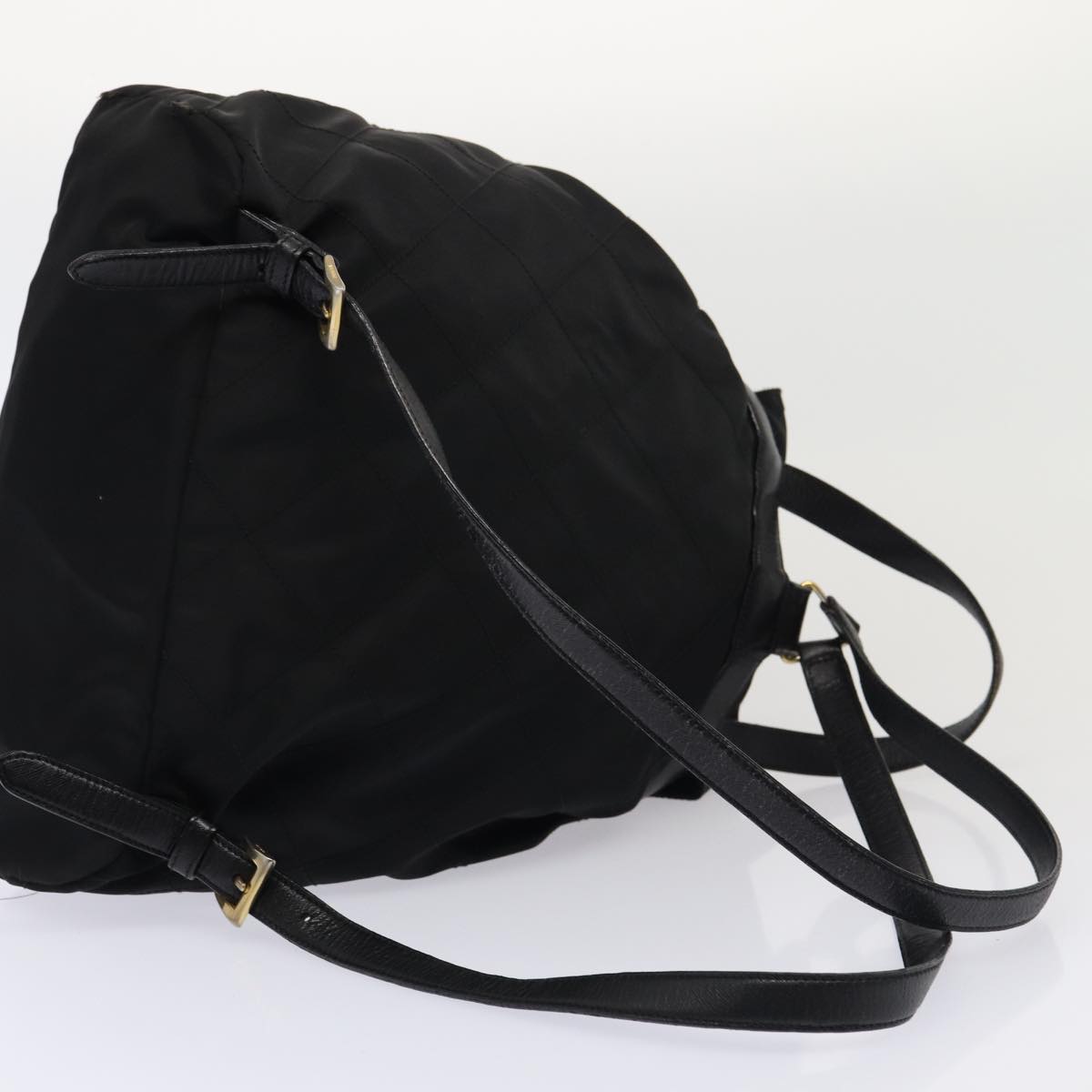 PRADA Quilted Backpack Nylon Black Auth bs16383