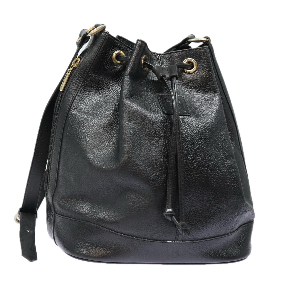 Burberrys Shoulder Bag Leather Black Auth bs16400