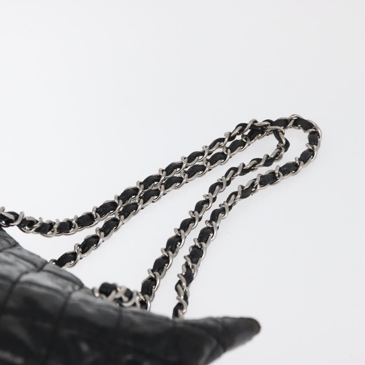 CHANEL Matelasse Chain Tote Bag Leather Black CC Auth bs16447