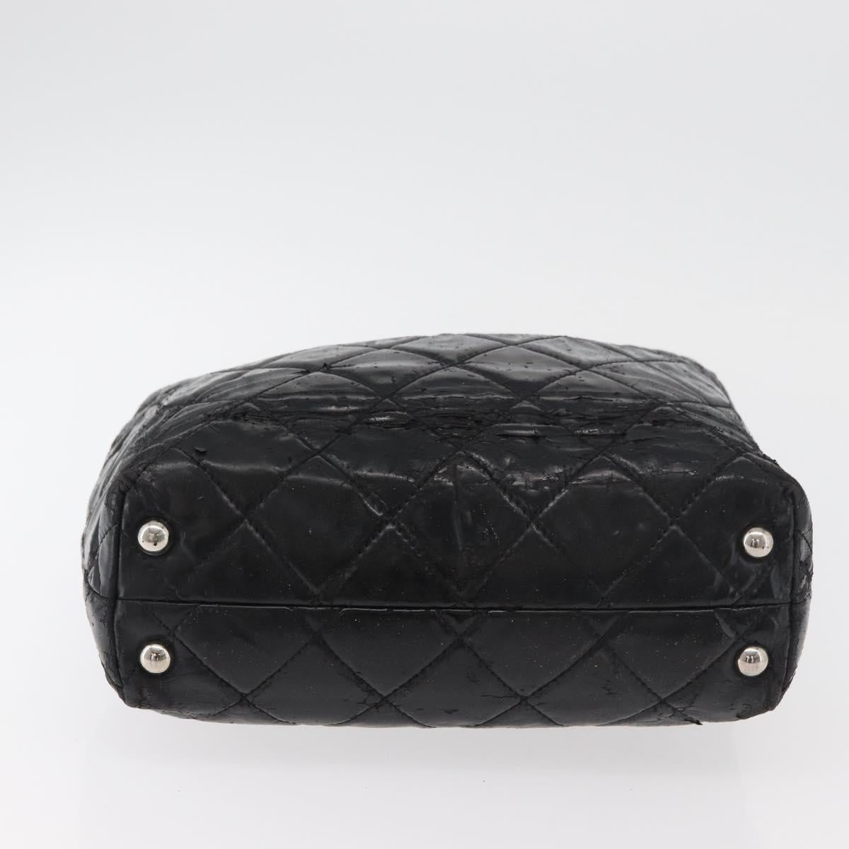 CHANEL Matelasse Chain Tote Bag Leather Black CC Auth bs16447