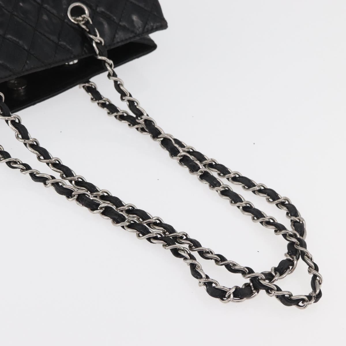 CHANEL Matelasse Chain Tote Bag Leather Black CC Auth bs16447