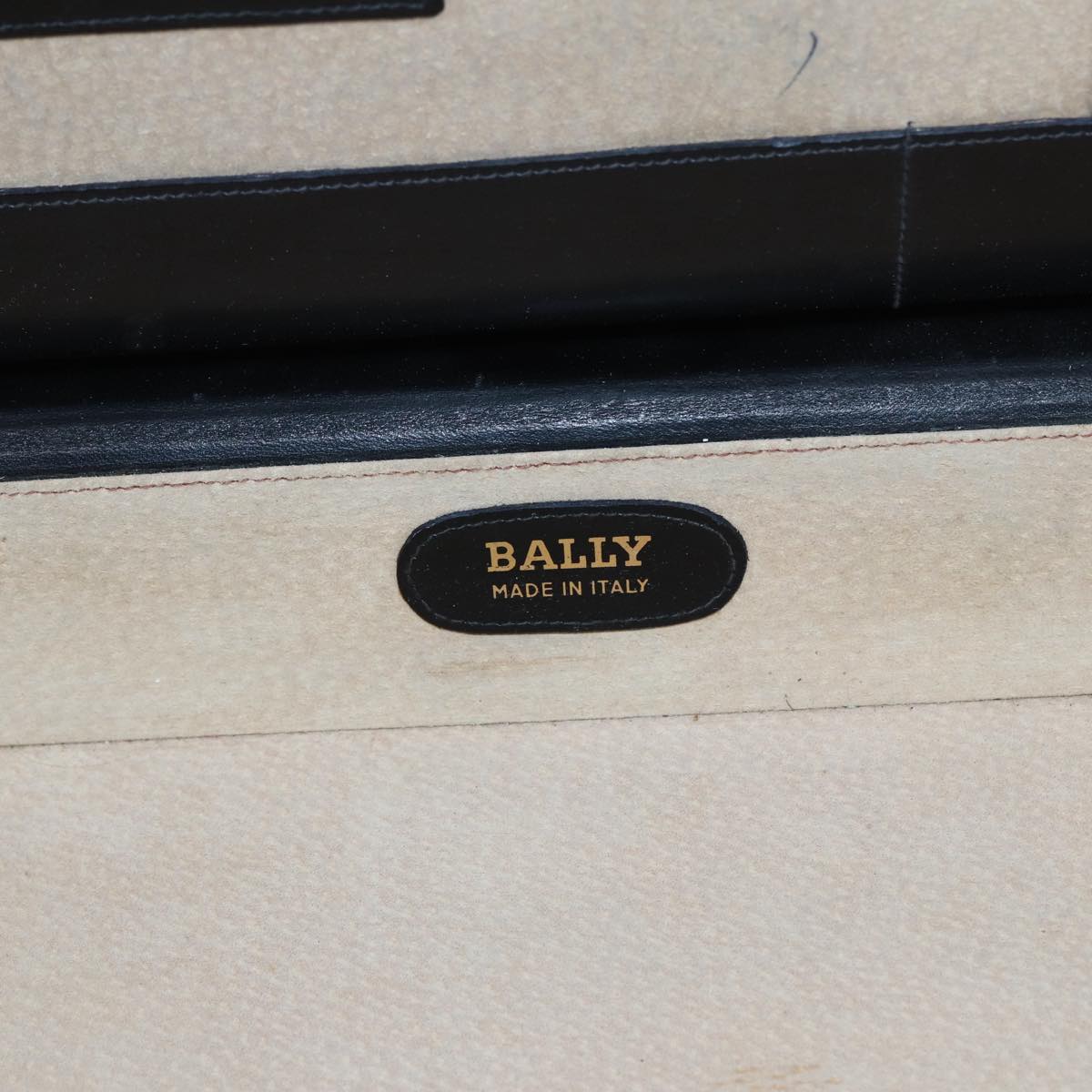 BALLY Trunk Leather No.000 Black Auth bs16480