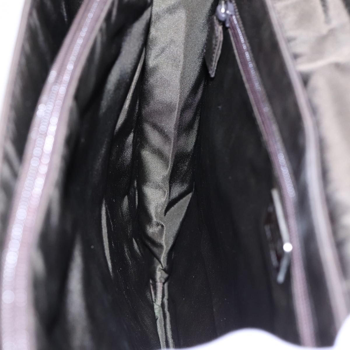 PRADA Business Bag Nylon Khaki Silver Auth bs16524