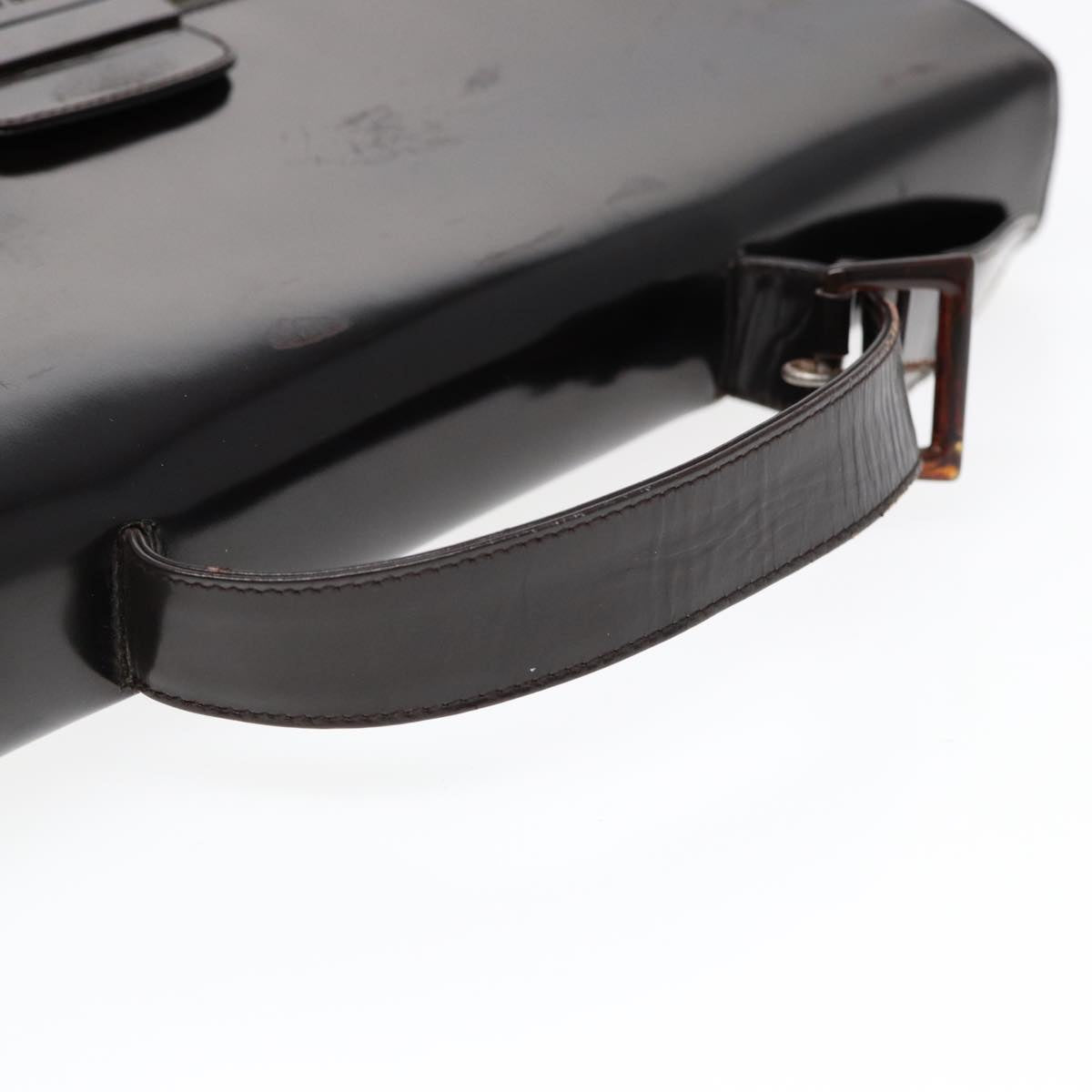 PRADA Business Bag Nylon Khaki Silver Auth bs16524