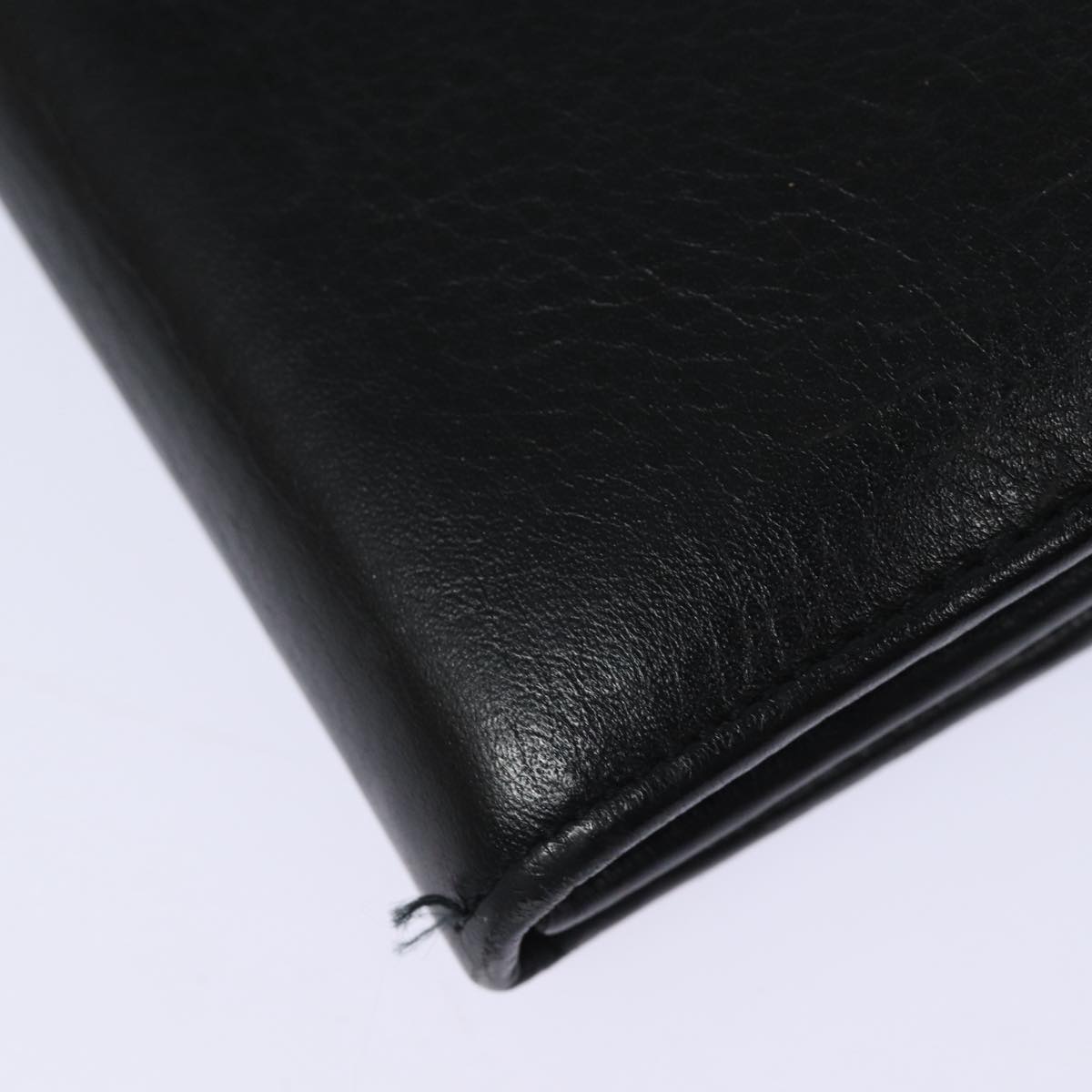 Gianni Versace Document Case Business Bag Leather Black Gold Auth bs16564