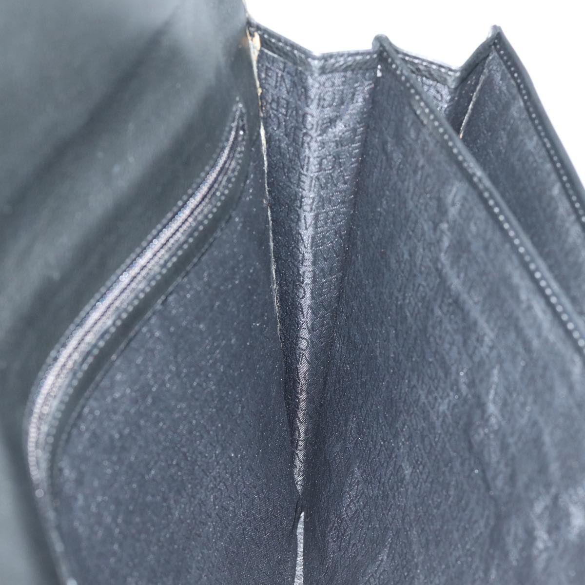 Gianni Versace Document Case Business Bag Leather Black Gold Auth bs16564