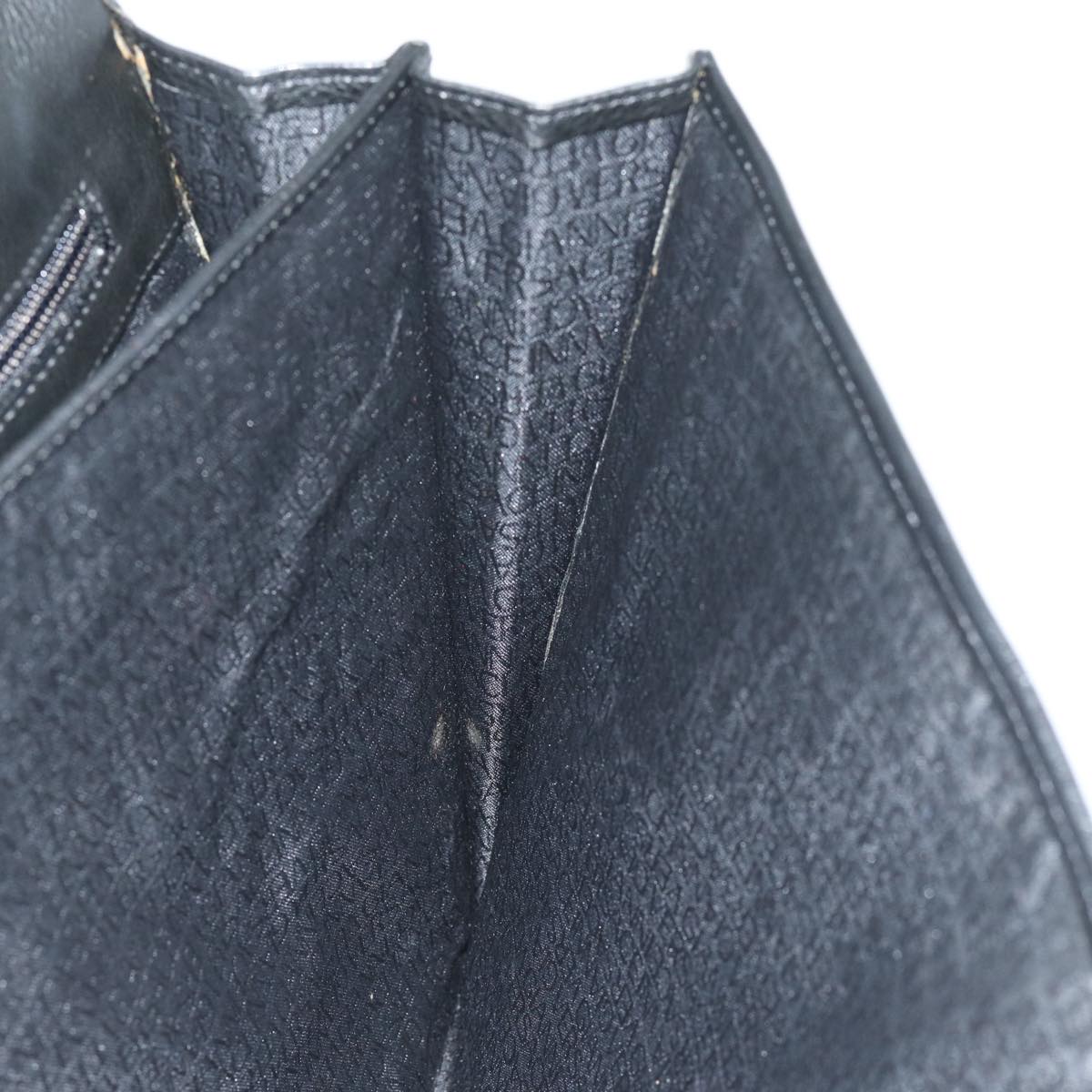 Gianni Versace Document Case Business Bag Leather Black Gold Auth bs16564