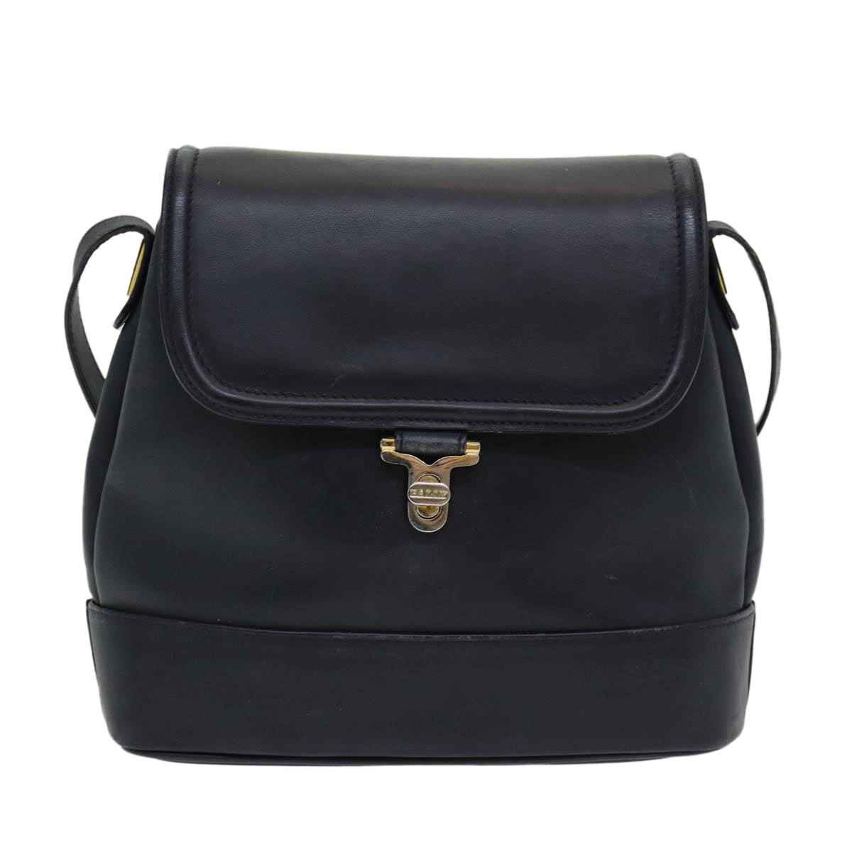 BALLY Shoulder Bag Leather Black Auth bs16610