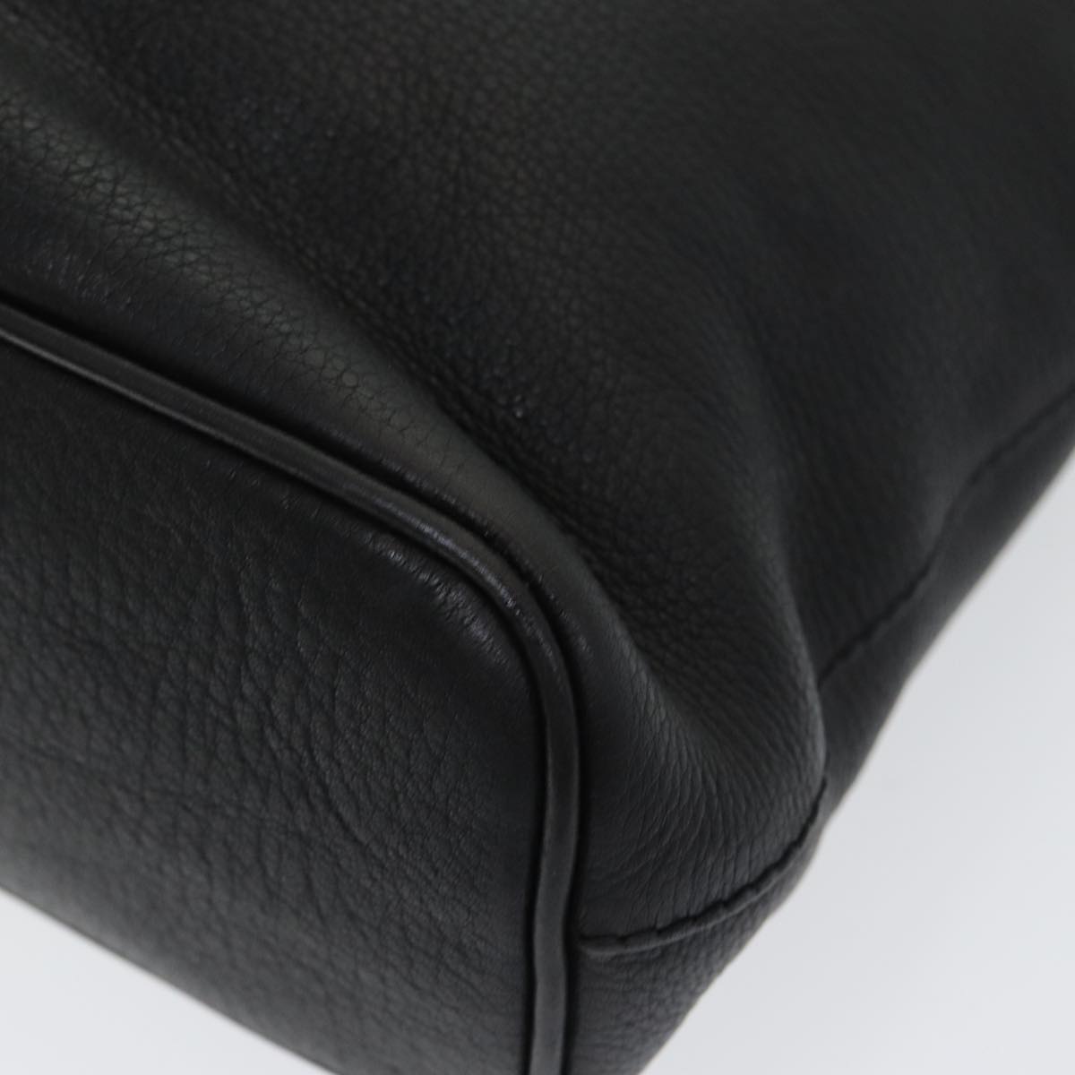 Burberrys Hand Bag Leather Black Auth bs16614