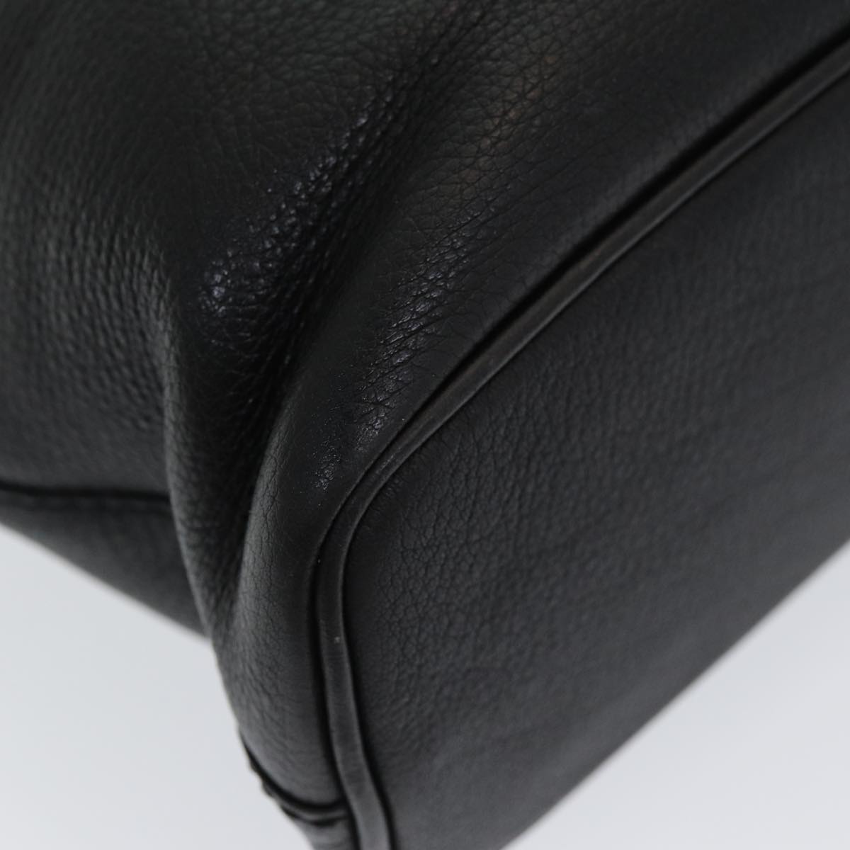 Burberrys Hand Bag Leather Black Auth bs16614